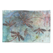 Bronze-verzauberte Libellen auf einem Sternenhimme Kissenbezug (Rückseite)