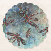 Bronze-verzauberte Libellen auf einem Sternenhimme Untersetzer (Vorderseite)
