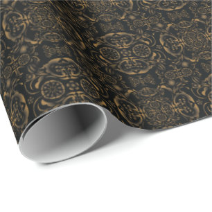 Bronze-Vintage-Windrad-Damaskus Geschenkpapier