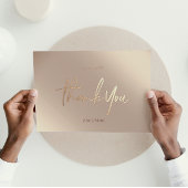 Bronze Wedding Dankeschön Karten Elegantes Skript