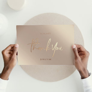 Bronze Wedding Dankeschön Karten Elegantes Skript