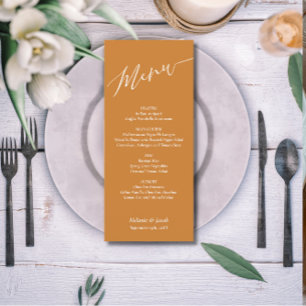 Bronze Wedding Flat Menu Card Menükarte