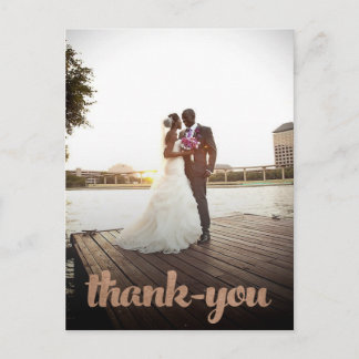 Bronze Wedding Vielen Dank Script Foto Postcard Postkarte