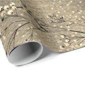 Bronze Winter Dusk Sky Gold Berries & Snowfall Geschenkpapier (Rolleneckpunkt)