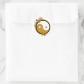 Bronze Yin Yang Runder Aufkleber (Tasche)