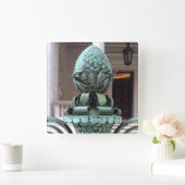 Bronzeananas-Uhr behält Gastfreundschafts-Zeit Quadratische Wanduhr (Zuhause)