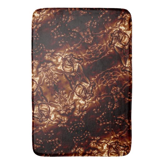 Bronzeblumenprägenkunst browns badematte (Vorderseite Vertikal)