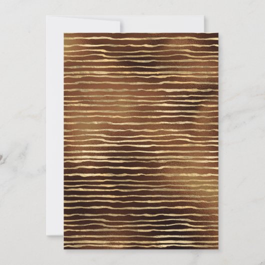 Bronzebraun, Farbe Golden Horizontal Einladung (Vorderseite)