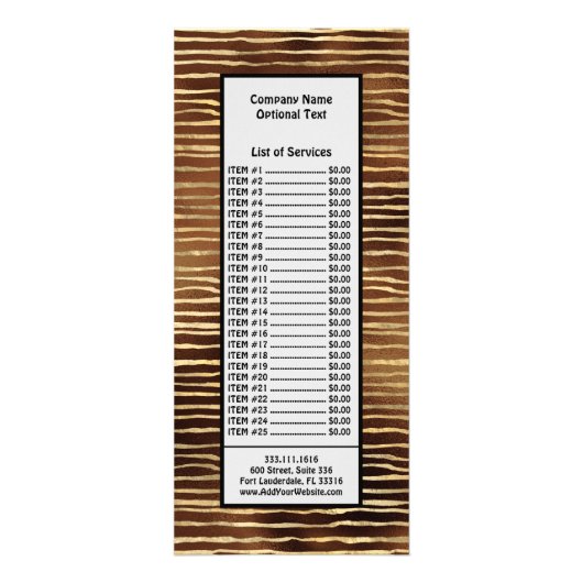 Bronzebraun, Farbe Golden Horizontal Werbekarte (Vorne)