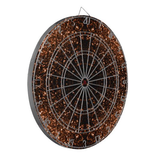 Bronzebraun-Imitat aus Kupfer Glitzer Glitzern Dartscheibe (Vorderseite Links)