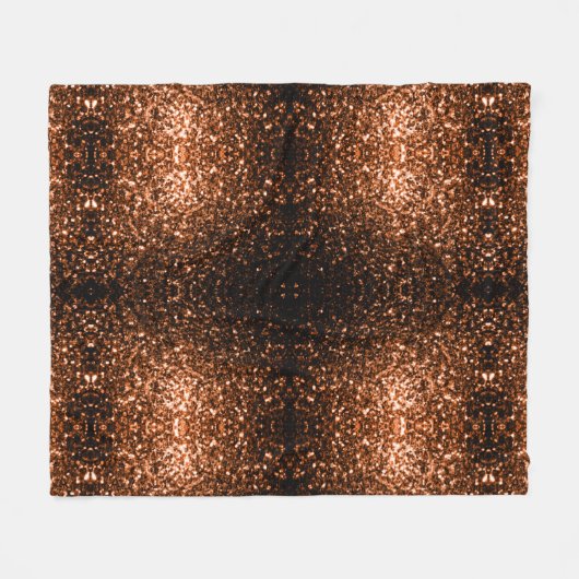 Bronzebraun-Imitat aus Kupfer Glitzer Glitzern Fleecedecke (Vorderseite (Horizontal))
