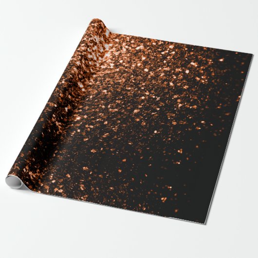 Bronzebraun-Imitat aus Kupfer Glitzer Glitzern Geschenkpapier (Ungerollt)