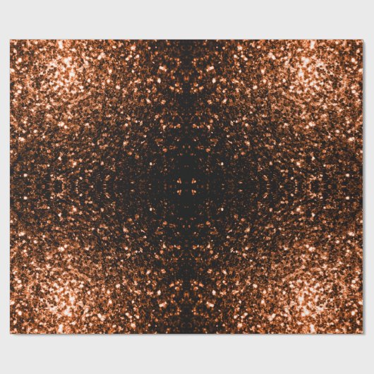 Bronzebraun-Imitat aus Kupfer Glitzer Glitzern Geschenkpapier (Flach)