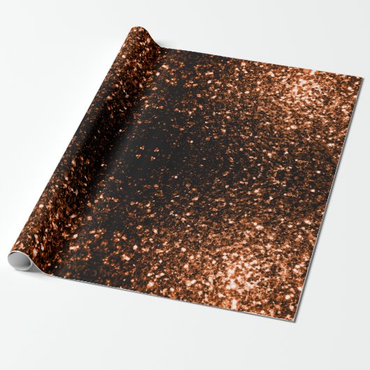 Bronzebraun-Imitat aus Kupfer Glitzer Glitzern Geschenkpapier (Ungerollt)
