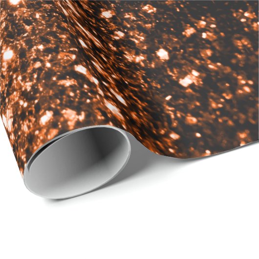 Bronzebraun-Imitat aus Kupfer Glitzer Glitzern Geschenkpapier (Rolleneckpunkt)
