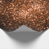 Bronzebraun-Imitat aus Kupfer Glitzer Glitzern Geschenkpapier (Ecke)