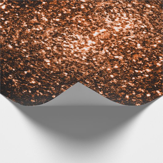 Bronzebraun-Imitat aus Kupfer Glitzer Glitzern Geschenkpapier (Ecke)