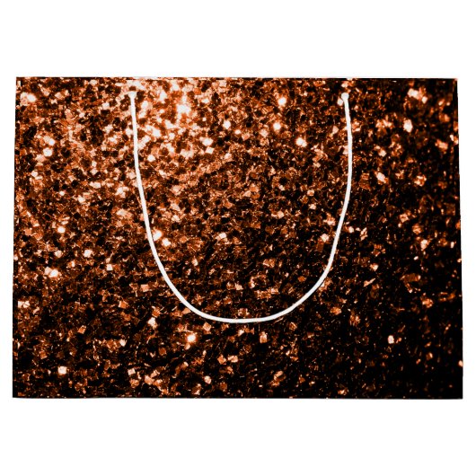 Bronzebraun-Imitat aus Kupfer Glitzer Glitzern Große Geschenktüte (Vorderseite)