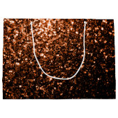 Bronzebraun-Imitat aus Kupfer Glitzer Glitzern Große Geschenktüte (Rückseite)