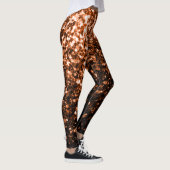 Bronzebraun-Imitat aus Kupfer Glitzer Glitzern Leggings (Rechts)