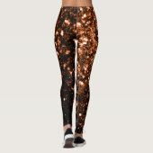 Bronzebraun-Imitat aus Kupfer Glitzer Glitzern Leggings (Rückseite)