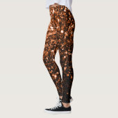 Bronzebraun-Imitat aus Kupfer Glitzer Glitzern Leggings (Links)