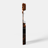 Bronzebraun Imitat aus Kupfer Glitzer Glitzern Mon iPhone Hülle (Linke Seite)