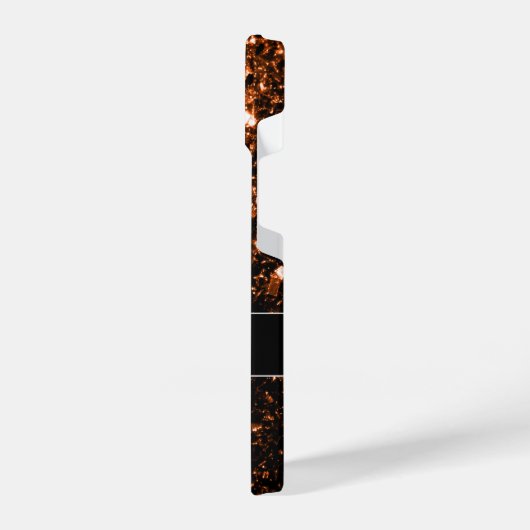 Bronzebraun Imitat aus Kupfer Glitzer Glitzern Mon iPhone Hülle (Linke Seite)