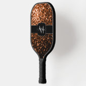 Bronzebraun Imitat aus Kupfer Glitzer Glitzern Mon Pickleball Schläger (Links)