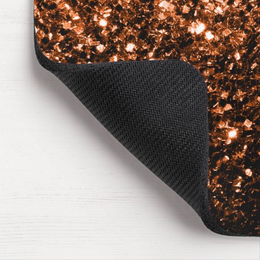 Bronzebraun-Imitat aus Kupfer Glitzer Glitzern Mousepad (Ecke)