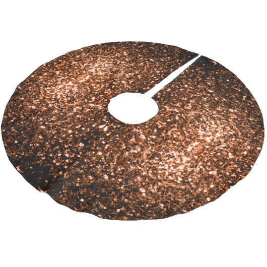 Bronzebraun-Imitat aus Kupfer Glitzer Glitzern Polyester Weihnachtsbaumdecke (Schrägansicht)