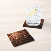 Bronzebraun-Imitat aus Kupfer Glitzer Glitzern Rechteckiger Pappuntersetzer (Vor Ort)