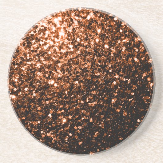 Bronzebraun-Imitat aus Kupfer Glitzer Glitzern Sandstein Untersetzer (Vorne)