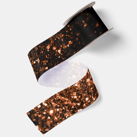 Bronzebraun-Imitat aus Kupfer Glitzer Glitzern Satinband (Rückseite)