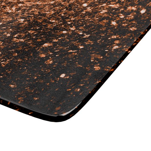 Bronzebraun-Imitat aus Kupfer Glitzer Glitzern Schneidebrett (Ecke)
