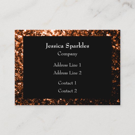 Bronzebraun-Imitat aus Kupfer Glitzer Glitzern Visitenkarte (Vorderseite)