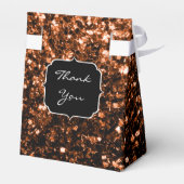 Bronzebraun-Imitate aus Kupfer Glitzern Sweet 16 Geschenkschachtel (Rückseite)