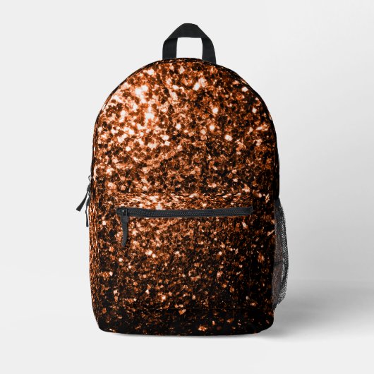 Bronzebraun Imitate Glitzer Glitzern Bedruckter Rucksack (Vorderseite)