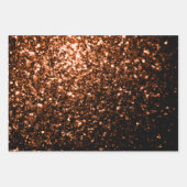 Bronzebraun Imitate Glitzer Glitzern Geschenkpapier Set (Vorderseite 2)