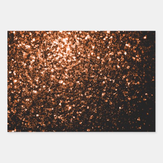 Bronzebraun Imitate Glitzer Glitzern Geschenkpapier Set (Vorderseite 2)