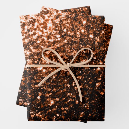 Bronzebraun Imitate Glitzer Glitzern Geschenkpapier Set (Beispiel)