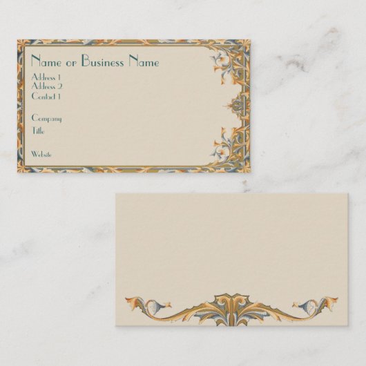 Bronzed Viktorianisch Geblüht Visitenkarte (Vorne/Hinten)