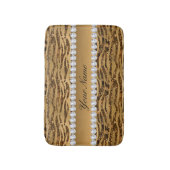 BronzegoldImitat-Foliezebra-Streifen Badematte (Vorderseite Vertikal)