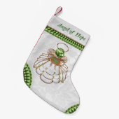 Bronzegrün - mit Filigran geschmückter Kleiner Weihnachtsstrumpf (Vorderansicht (hängend))
