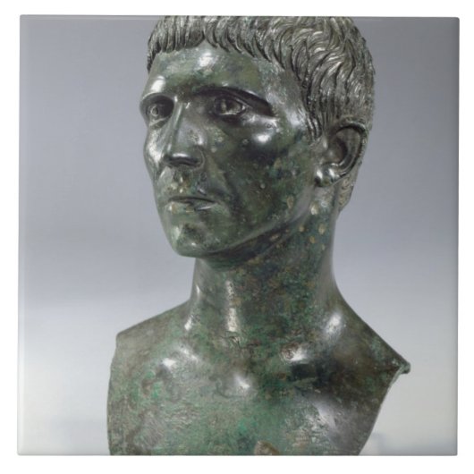 Bronzekopf eines Mannes, römisch, Beginn des 1. Fliese (Vorderseite)