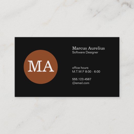 Bronzekreis für das Serientyp Monogramm Visitenkarte (Vorderseite)
