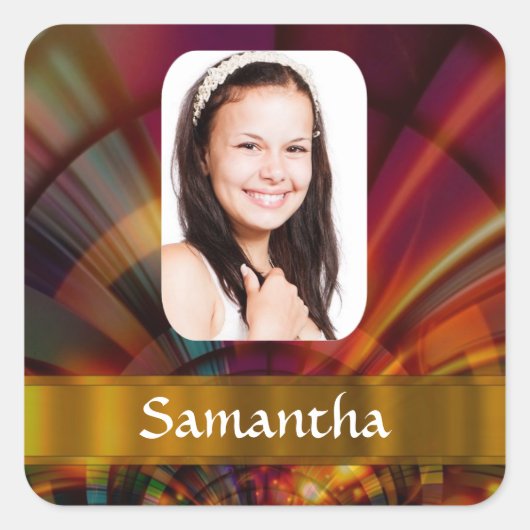 Bronzekreismuster Quadratischer Aufkleber (Vorderseite)