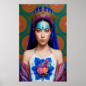 Bronzekronze mit Blumenkleid Poster (Vorne)