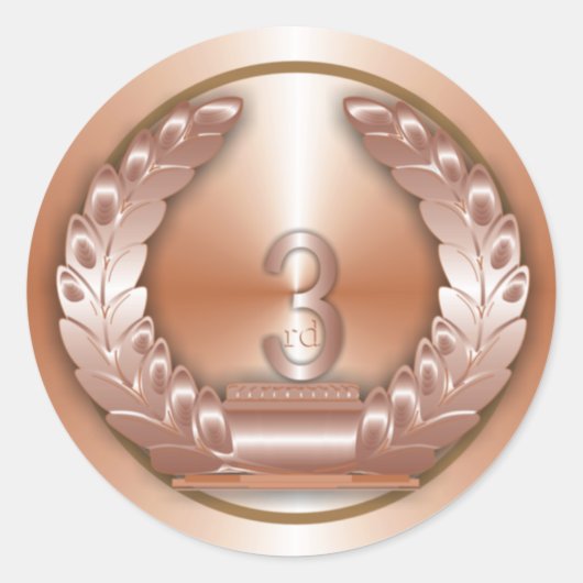 Bronzemedaille Runder Aufkleber (Vorderseite)