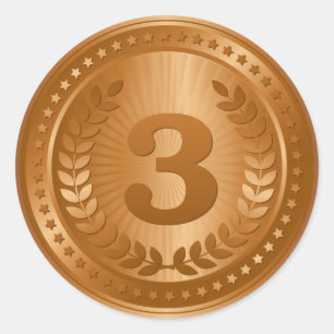 Bronzemedaille Siegerin Runder Aufkleber